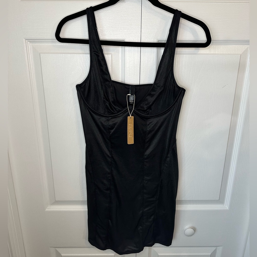 SKIMS Glissinette Slip Dress Sz.L Onyx - Picture 5 of 7